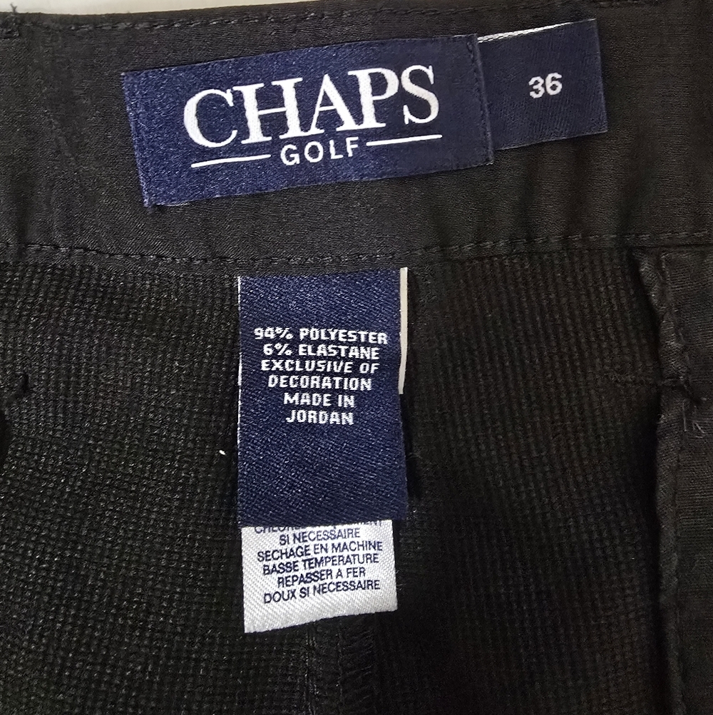 Chaps Mens Golf Shorts - Black Performance Comfort - Picture 9 of 10